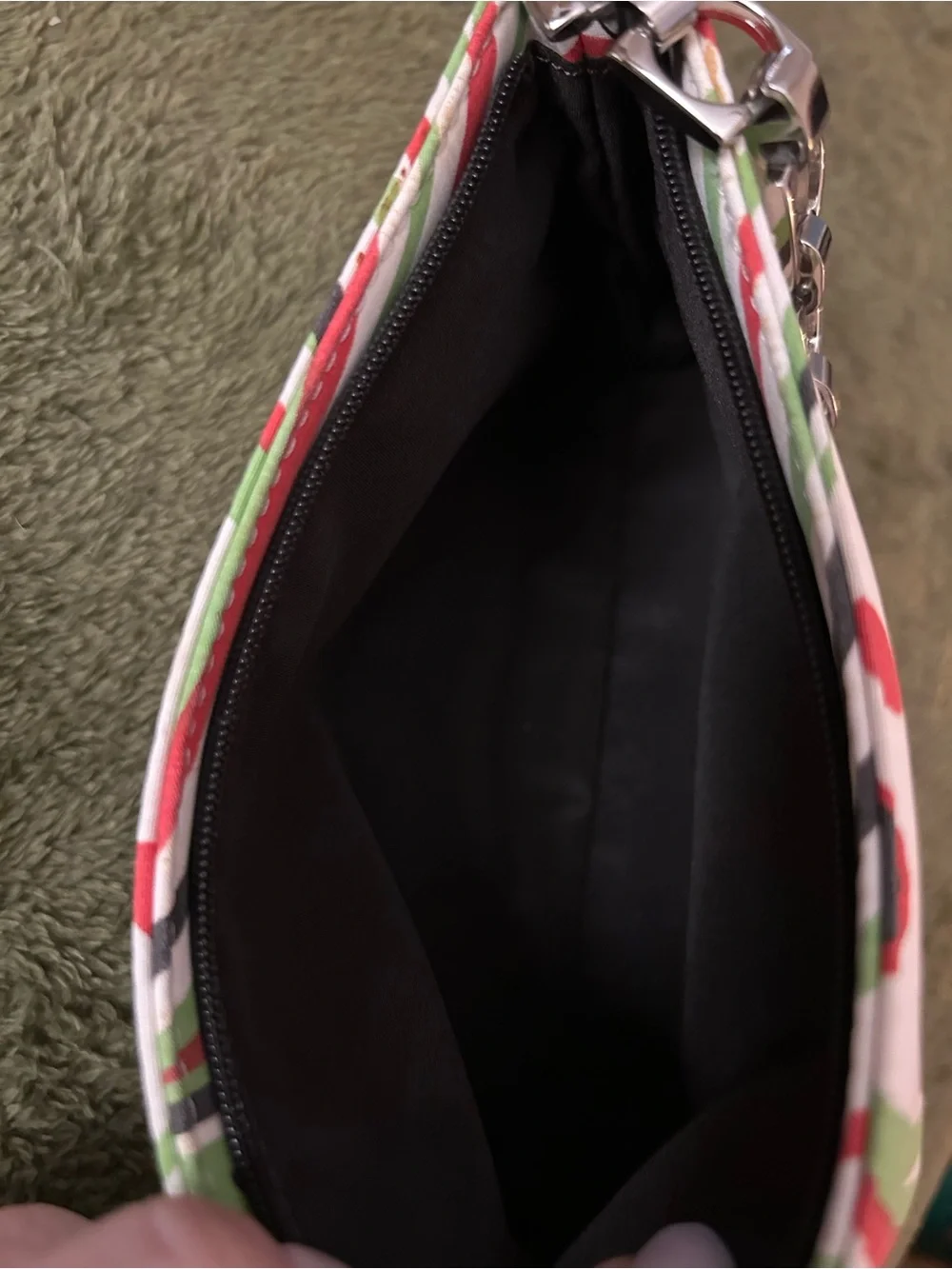 Vintage Cole Haan Retro Abstract Canvas Shoulder Bag - Green / Red